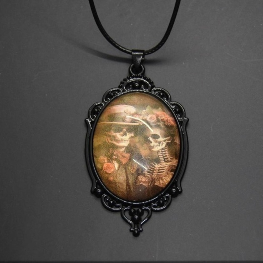 Skeleton Gothic Cameo Necklace